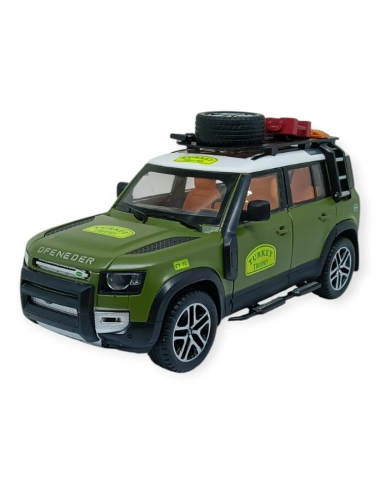 Model Araçlar - Metal Sesli Off-Road Araba 22 cm - Yeşil