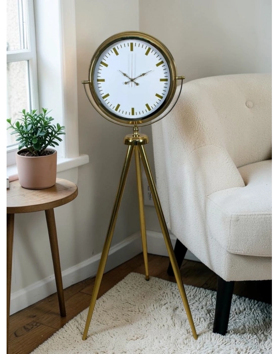 Modern Gold Tripod Ayaklı Saat