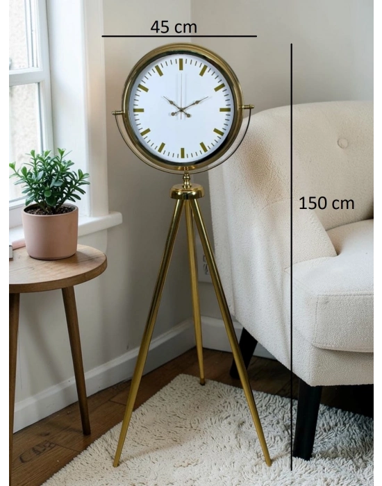 Modern Gold Tripod Ayaklı Saat