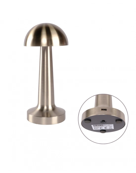 ® Modern Mantar Masa Lambası Dokunmatik 3 Işık Modlu Şarjlı Kablosuz LED