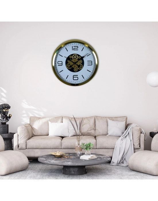 ® Modern Prestige Gold 60 Cm Çarklı Duvar Saati