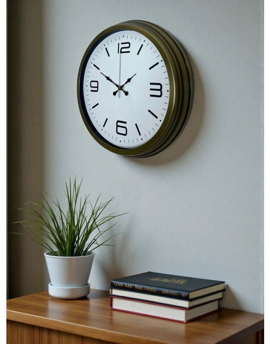 ® Modern Tasarım Eskitme 40 Cm Metal Duvar Saati