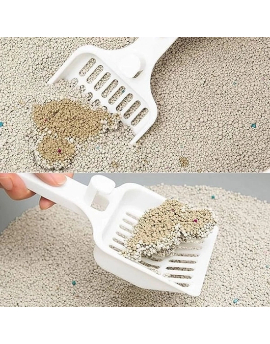 Moderna Dar Aralıklı Kedi Kumu Küreği Gri 10x28 Cm