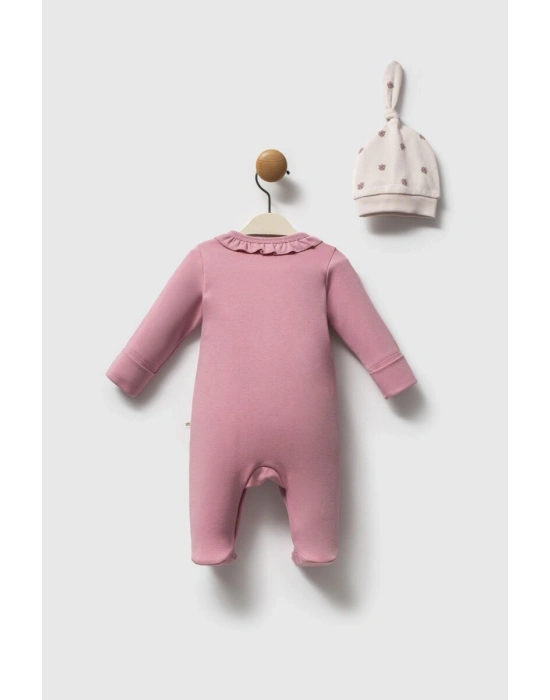 Moi Noi Flowers Şapkalı Tulum MNB1262 Mürdüm