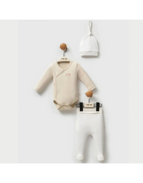 Moi Noi Kokina Şapka Body Pantolon Takım MNB5333 Bej