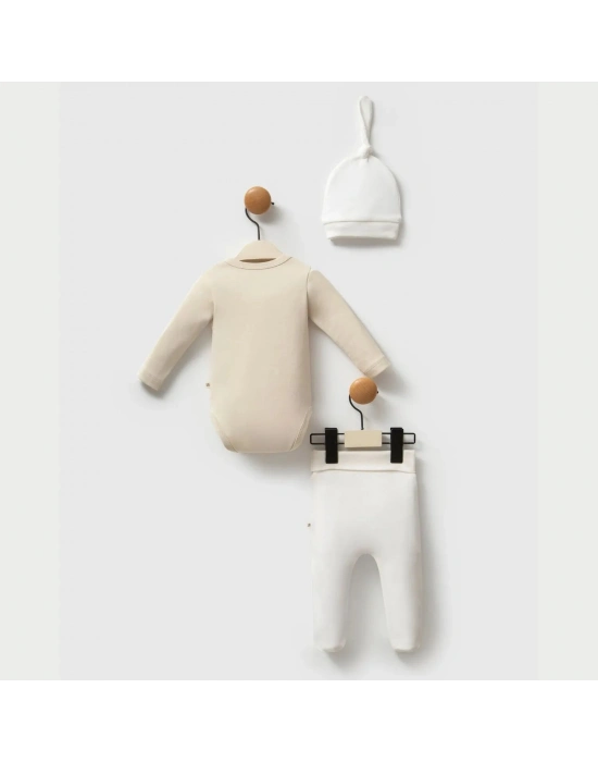 Moi Noi Kokina Şapka Body Pantolon Takım MNB5333 Bej