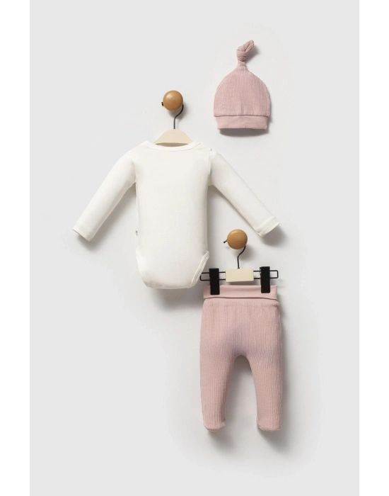 Moi Noi Şapkalı Badi Pantolon Takım MNB5345 Mürdüm