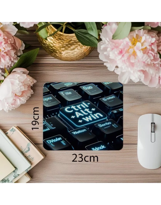 Monospace Fontlu Kombinasyon Mouse Pad - 19x23 cm 2 mm Dikdörtgen İthal Baskılı Mouse Pad