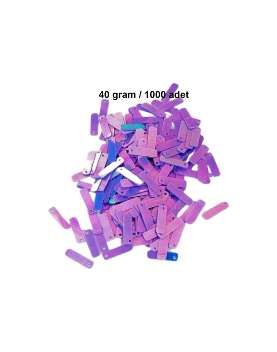 Mor 15 x 5 mm Dantel Oya Yazma Halhal Abiye Lazer Kesim Pul 1000 adet / 40 gram