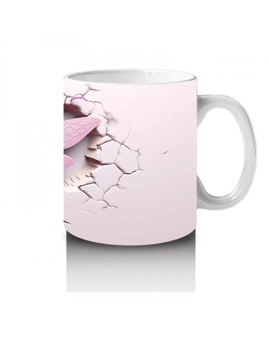 Mor Işıltılarla Süslenmiş Yusufçuk – Baskılı Kahve Kupası