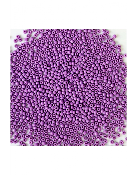 Mor Renk 4 mm Yaklaşık 1100 adet / 100 gram Cam Boncuk Oya Yazma Bileklik ve Kolye