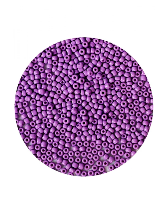 Mor Renk 4 mm Yaklaşık 660 adet / 60 gram Cam Boncuk Oya Yazma Bileklik ve Kolye