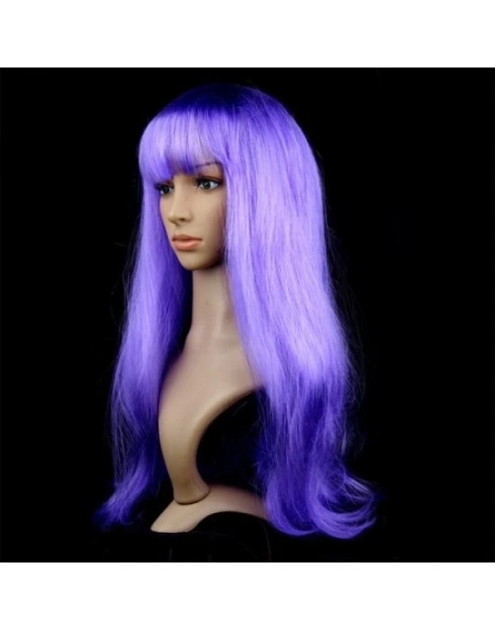 Mor Renk Uzun Parti Peruğu