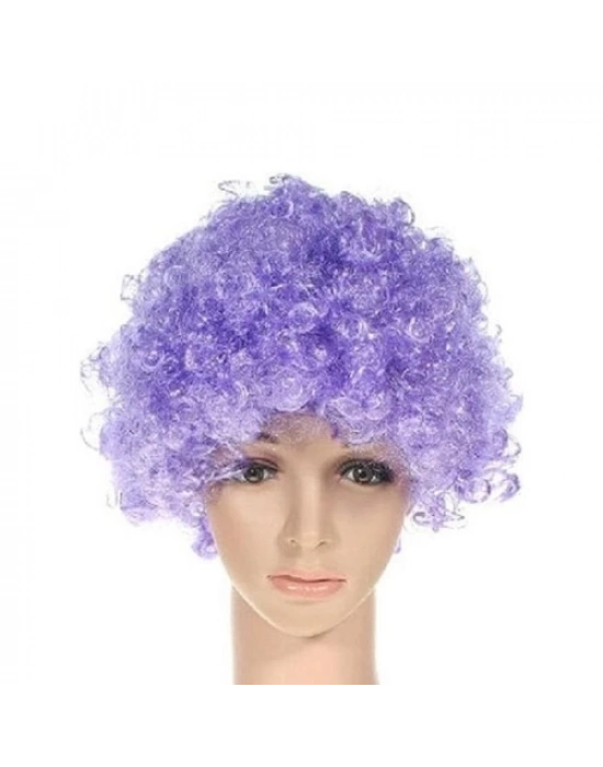 Mor Renkli Kıvırcık Peruk