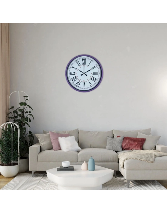 Mor Roma Rakamlı 36 Cm Duvar Saati