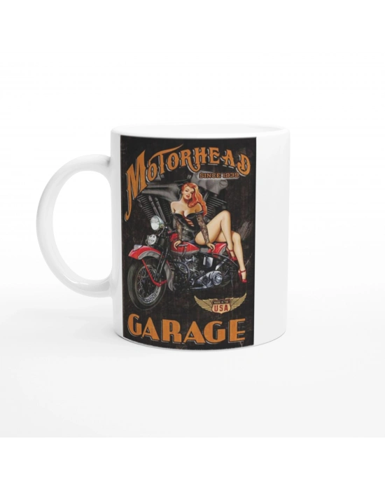 Motorhead Garage Retro Pin-Up Kupa Bardak