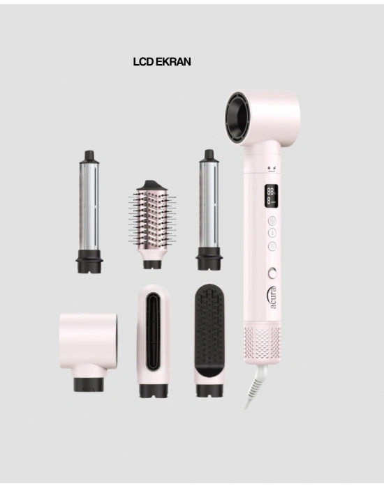 Motorlu LCD Ekranlı Saç Şekillendirme Seti