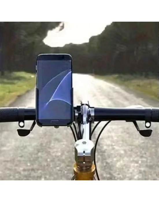 ® Motosiklet Gidon Telefon Tutucu–360° Döner, Kaymaz Sabitleme Sistemli, Sarsıntı Önleyici Telefon Tutucu Aparat