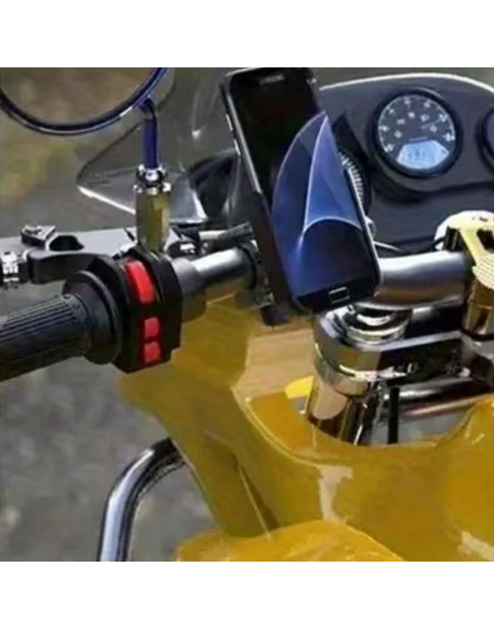 ® Motosiklet Gidon Telefon Tutucu–360° Döner, Kaymaz Sabitleme Sistemli, Sarsıntı Önleyici Telefon Tutucu Aparat