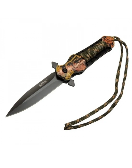 Mtech 4267 Çok Renkli Kamp Çakı 21cm - Yarı Otomatik, İpli, Kemerlikli
