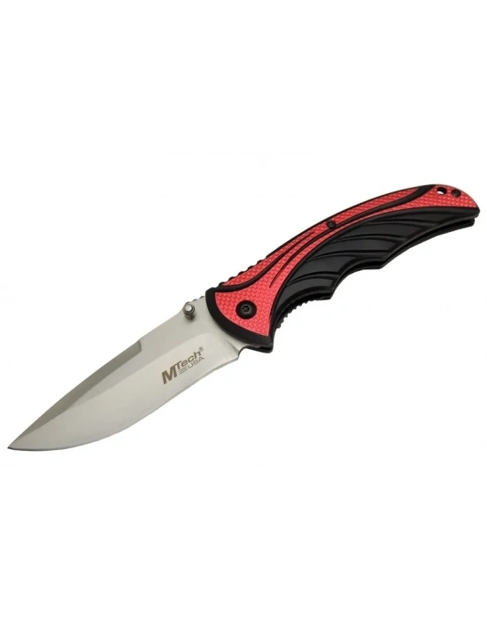 Mtech Handsome 455 Kırmızı Kamp Çakı 21cm - Yarı Otomatik, Kemerlikli