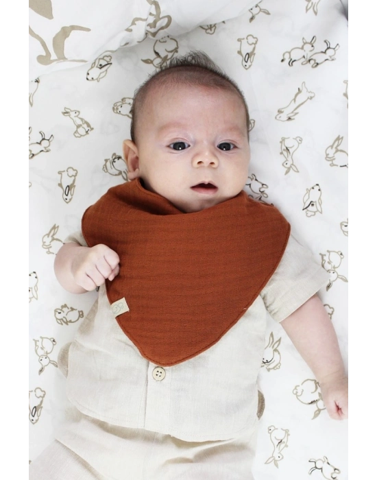 Müslin Fular Önlük 3Lü 60102 Kiremit Bej Hardal