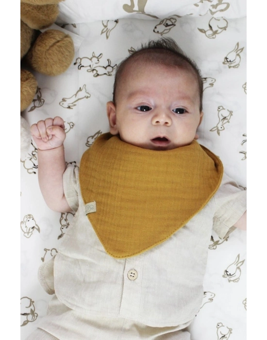 Müslin Fular Önlük 3Lü 60102 Kiremit Bej Hardal