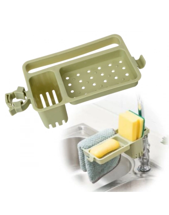 ®  Musluğa Takılan Sünger Havlu Askılı Sabun Hazneli mutfak Banyo Lavabo Düzenleyici Organizer