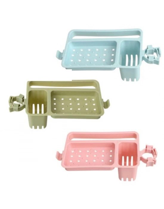 ®  Musluğa Takılan Sünger Havlu Askılı Sabun Hazneli mutfak Banyo Lavabo Düzenleyici Organizer