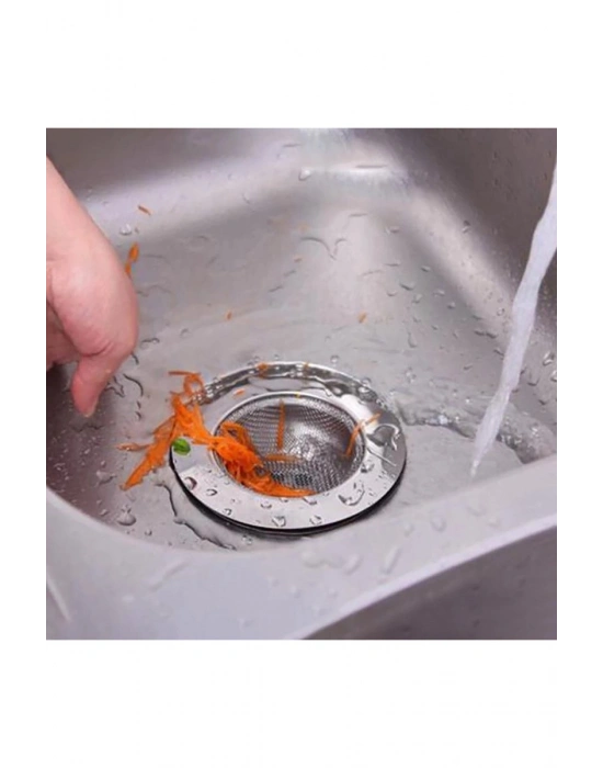 Mutfak Su Lavabo Filtresi Örgü Süzgeç Paslanmaz Çelik 7.5 cm Çap