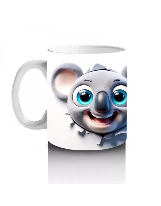 Mutlu Bakışlı Sevimli Koala İkizleri – Baskılı Kahve Kupası