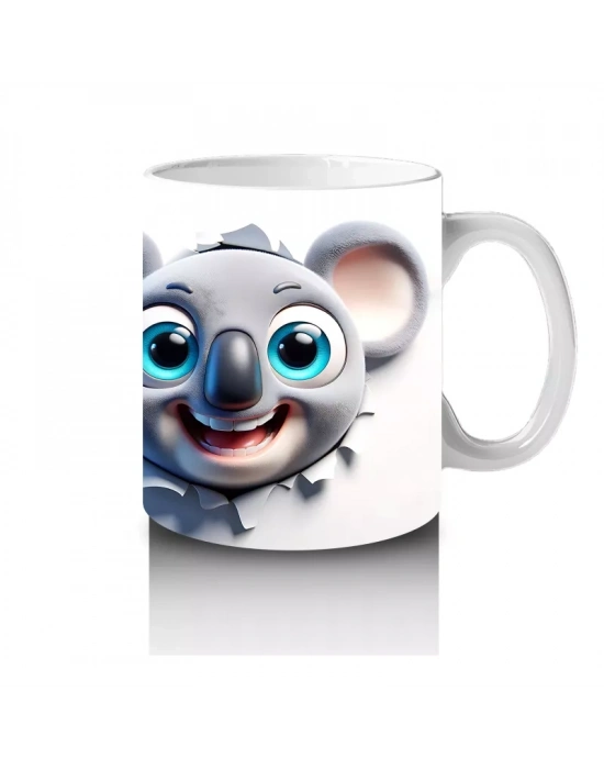 Mutlu Bakışlı Sevimli Koala İkizleri – Baskılı Kahve Kupası