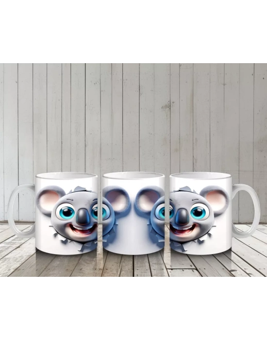 Mutlu Bakışlı Sevimli Koala İkizleri – Baskılı Kahve Kupası