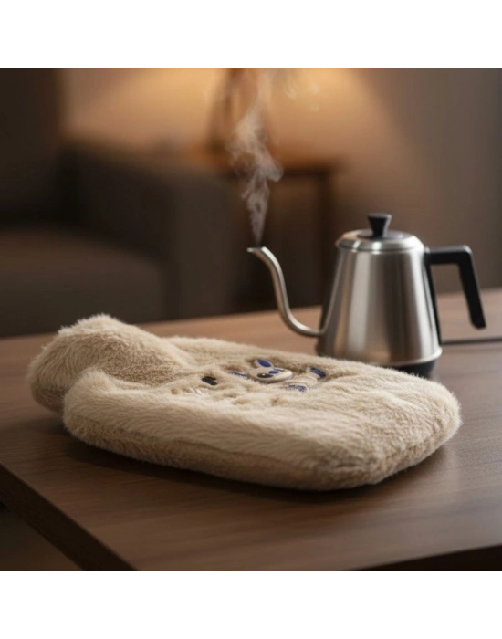 ® Mutlu Robot Hayvan Figürlü Peluş Sıcak Su Torbası 1 Lt – Yumuşak Kılıf, Uzun Süre Sıcak Tutan Termal Su Torbası