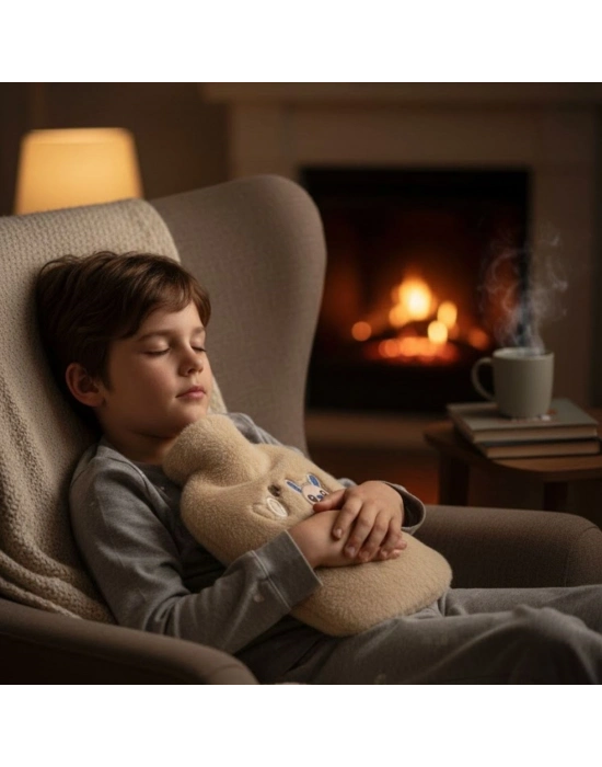 ® Mutlu Robot Hayvan Figürlü Peluş Sıcak Su Torbası 1 Lt – Yumuşak Kılıf, Uzun Süre Sıcak Tutan Termal Su Torbası