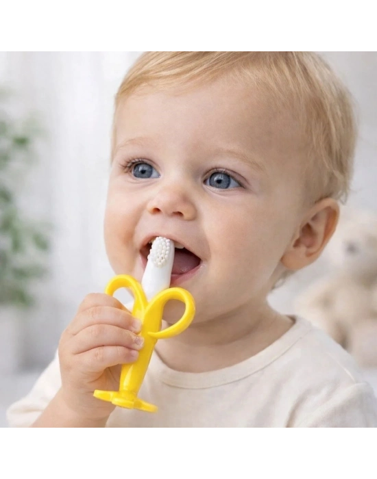 ®  Muz Şekilli Diş Kaşıma Aparatı – Bebekler İçin Silikon Diş Kaşıyıcı, Diş Çıkarma Oyuncağı