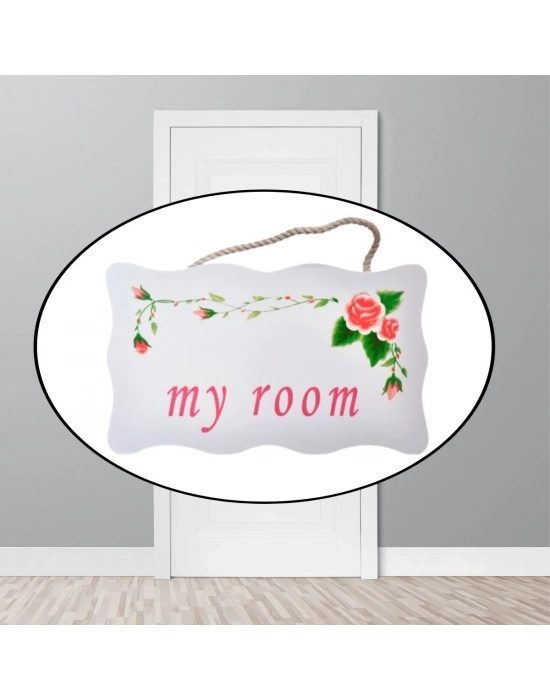 ®   My Room Benim Odam Dekoratif Çiçek Desenli Kapı Askısı
