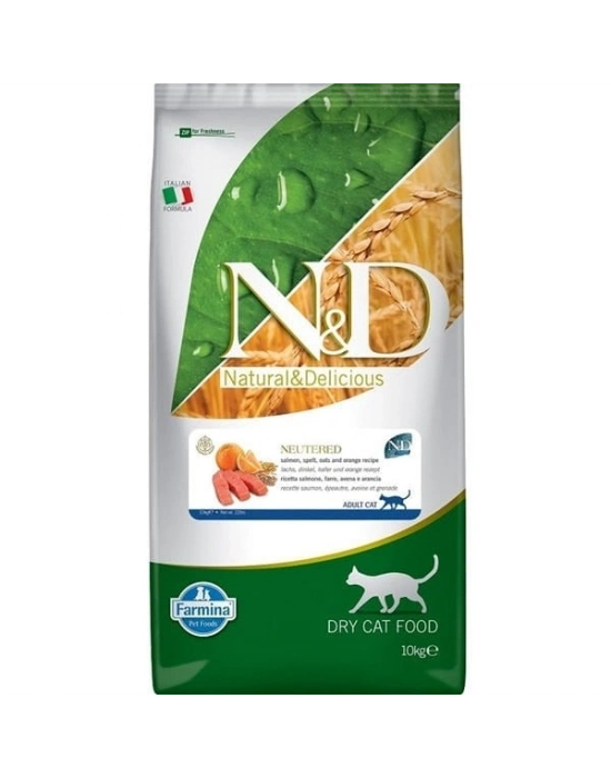N&D Ocean Somonlu ve Portakallı Kısırlaştırılmış Kedi Maması 10 Kg