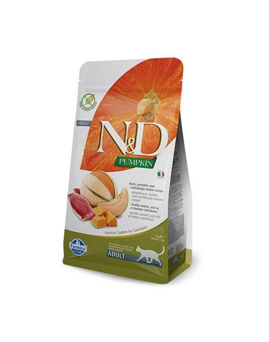 N&D Pumpkin Balkabaklı Ördek ve Kavunlu Yetişkin Kedi Maması 1.5 Kg