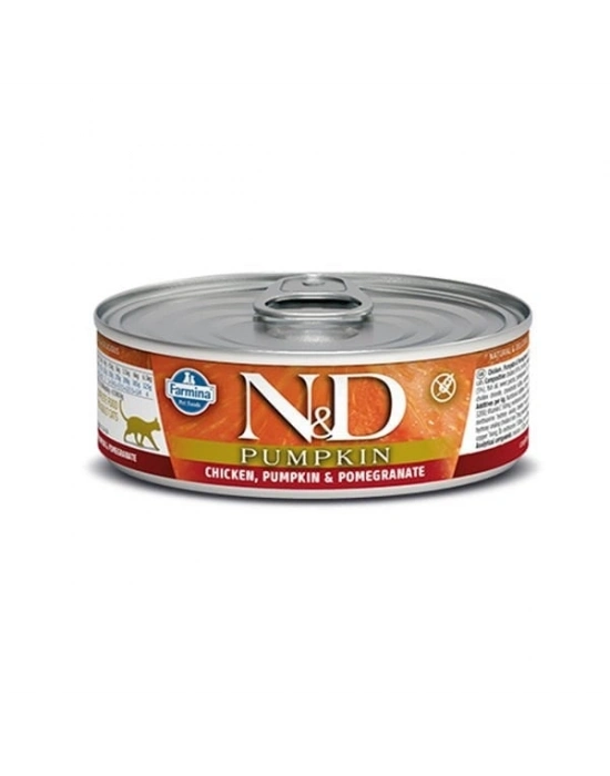 N&D Pumpkin Balkabaklı Tavuk ve Narlı Konserve Kedi Maması 1 Adet 70 Gr