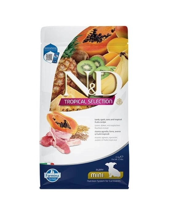 N&D Tropical Selection Kuzu Etli ve Tropikal Meyveli Mini Irk Yavru Köpek Maması 1.5 Kg