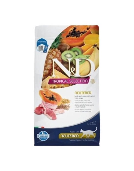N&D Tropical Selection Sterilised Kuzu Etli Kısırlaştırılmış Yetişkin Kedi Maması 1.5 Kg