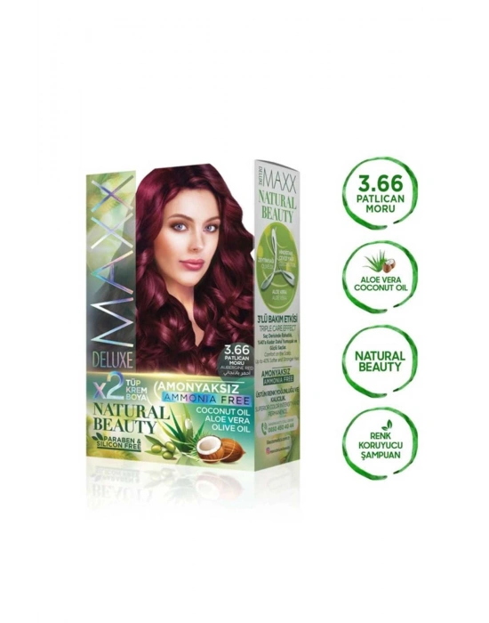 Natural Beauty Amonyaksız Saç Boyası 3.66 Patlıcan Moru