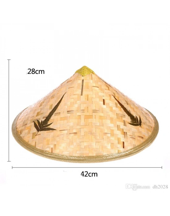 Naturel Renk Cambodia Kamboçyalı Vietnam Şapkası PVC Hasır