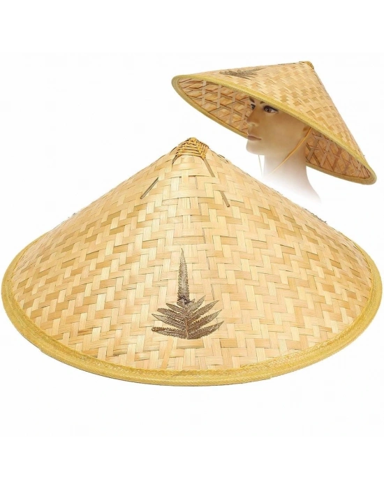 Naturel Renk Cambodia Kamboçyalı Vietnam Şapkası Pvc Hasır