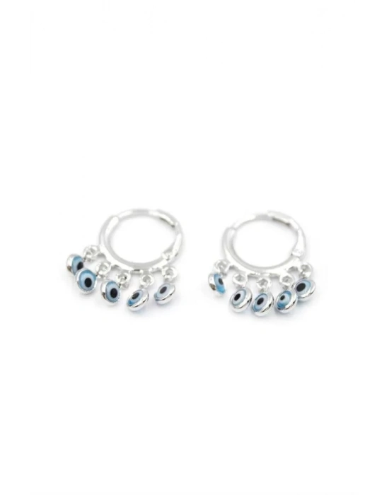 Nazar Boncuklu Küpe - Gümüş