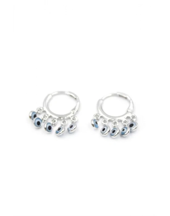 Nazar Boncuklu Küpe - Gümüş