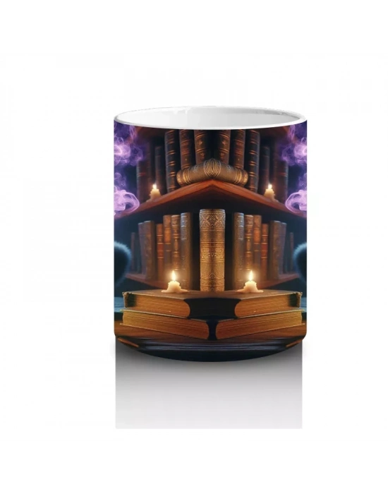 Neon Ağaçlar ve Renkli Hayalet Figürleriyle Eğlenceli Cadılar Bayramı Baskılı Kupa Bardak