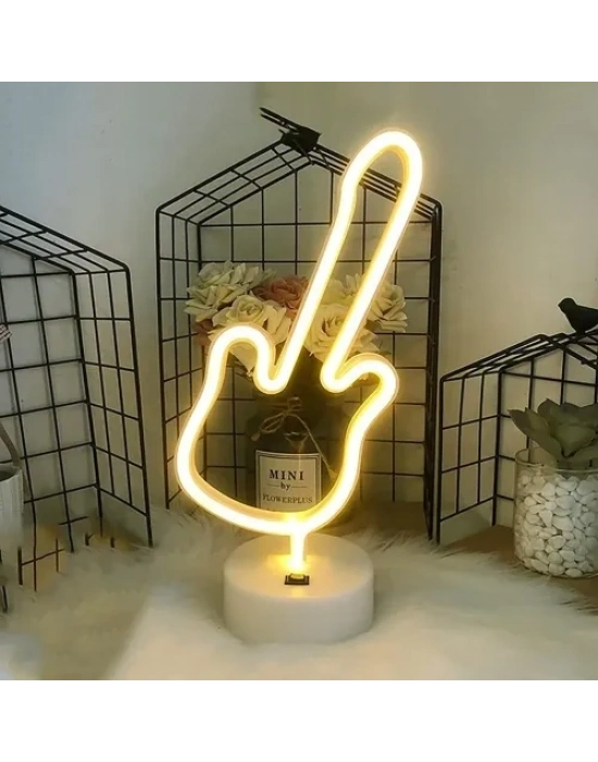 Neon Gitar Masa Lambası