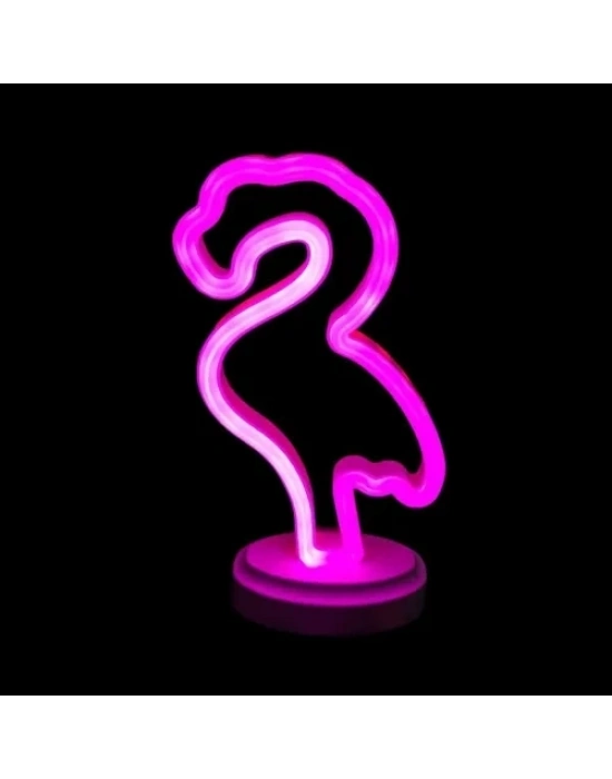 Neon Işıklı Flamingo Masa Gece Lambası